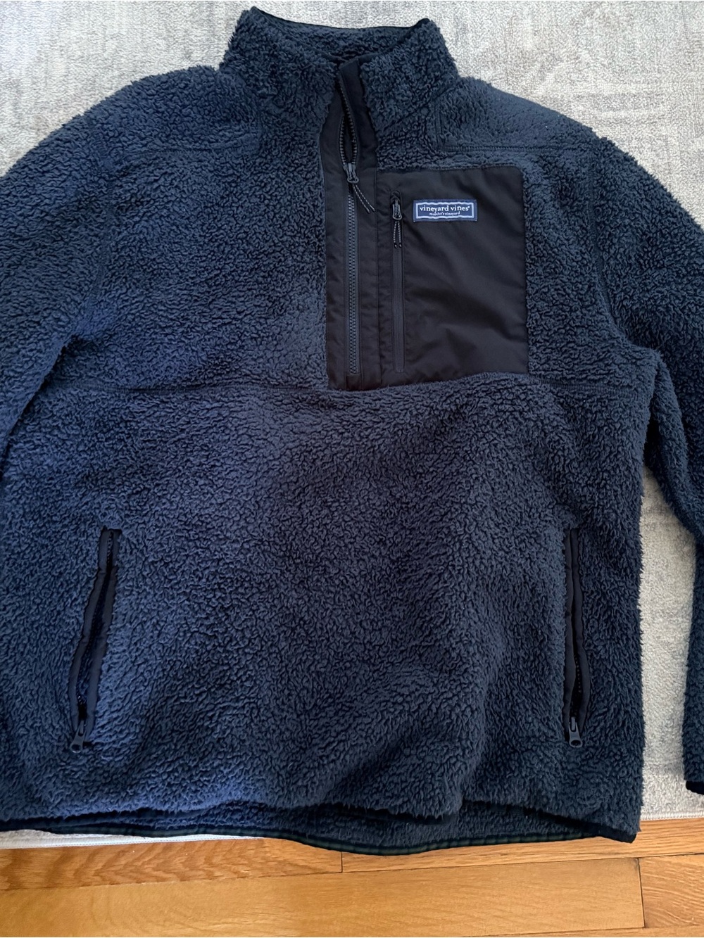 Vineyard Vines Navy Sherpa Half-Zip Pullover